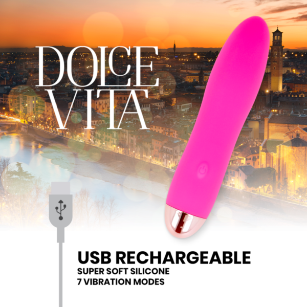 DOLCE VITA - VIBRADOR RECARGABLE FOUR ROSA 7 VELOCIDADES - Image 4