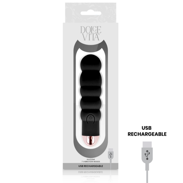 DOLCE VITA - VIBRADOR RECARGABLE SIX NEGRO 7 VELOCIDADES - Image 3
