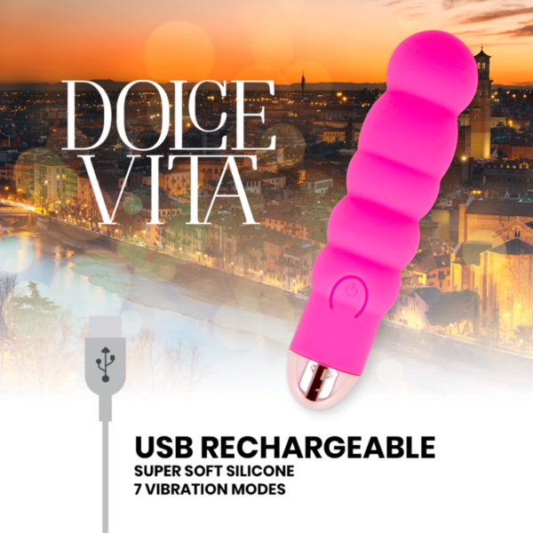 DOLCE VITA - VIBRADOR RECARGABLE SIX ROSA 7 VELOCIDADES - Image 4