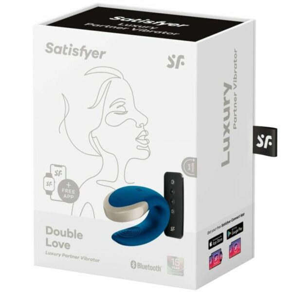 SATISFYER - APP DOUBLE LOVE VIBRADOR PAREJAS LUXURY AZUL - Image 5