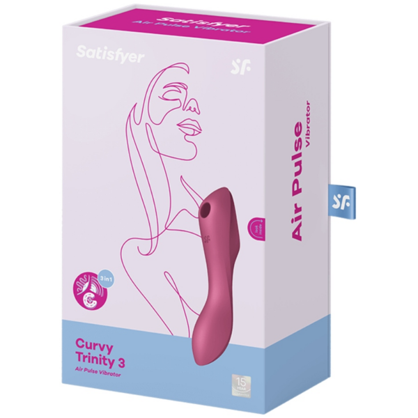 SATISFYER - CURVY TRINITY 3 ESTIMULADOR Y VIBRADOR ROJO - Image 3