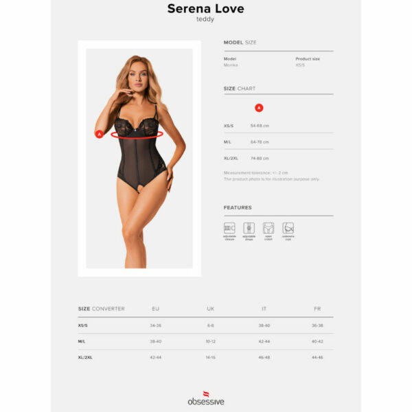 OBSESSIVE - SERENA LOVE CROTCHLESS TEDDY XS/S - Image 5
