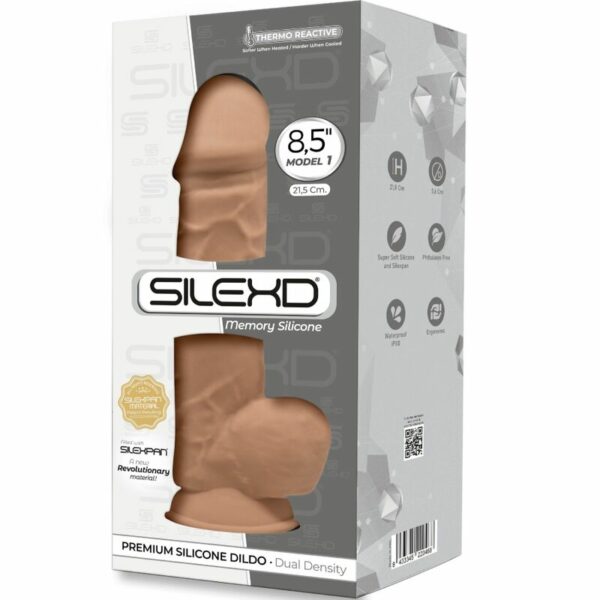 SILEXD - MODELO 1 PENE REALISTICO SILICONA PREMIUM SILEXPAN CARAMELO 21.5 CM - Image 3