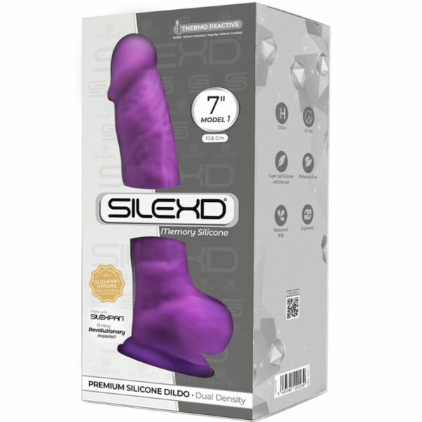 SILEXD - MODELO 1 PENE REALISTICO SILICONA PREMIUM SILEXPAN VIOLETA 17.5 CM - Image 2