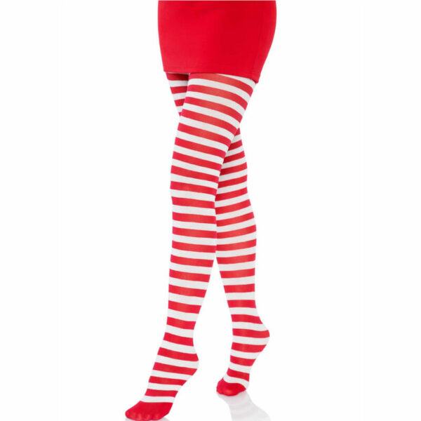 LEG AVENUE - MEDIAS DE RAYAS BLANCO/ROJO - Image 2