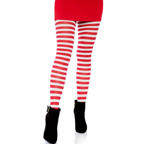 LEG AVENUE - MEDIAS DE RAYAS BLANCO/ROJO - Image 4