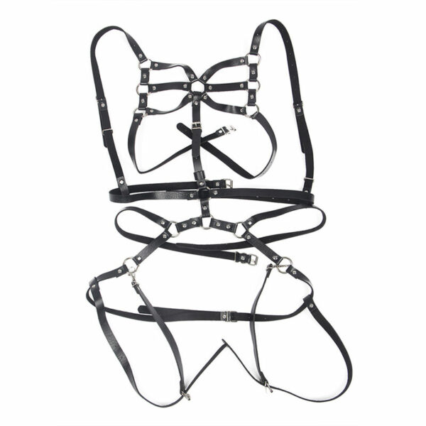 SUBBLIME - ARNÉS DE CUERPO CORREAS AJUSTABLE CUERO NEGRO TALLA ÚNICA - Image 4