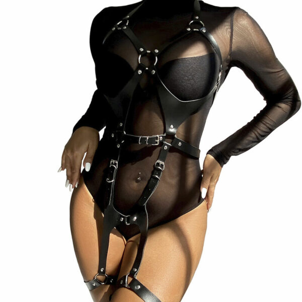 SUBBLIME - ARNÉS CUERPO ENTERO CON HEBILLAS CUERO NEGRO TALLA ÚNICA - Image 2