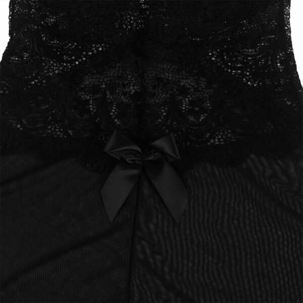 SUBBLIME - BABYDOLL TELA DE TUL DETALLE ENCAJE Y FLOR NEGRO S/M - Image 5