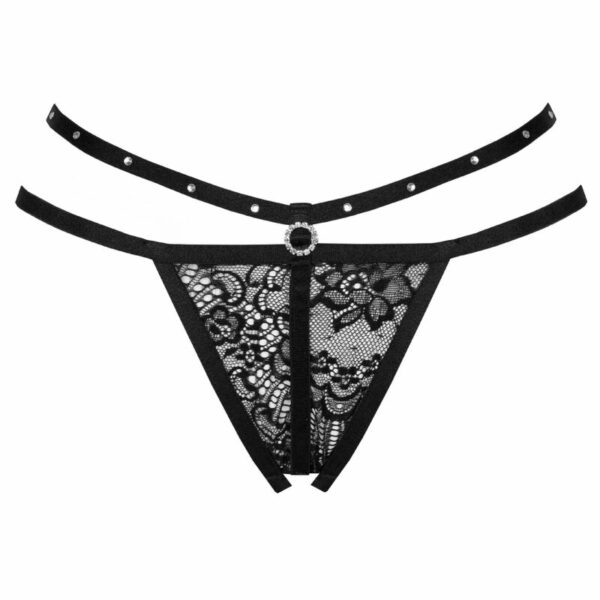 LIVCO CORSETTI FASHION - NOMADE TANGA CROTCHLESS NEGRO - Image 3