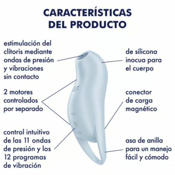 SATISFYER - POCKET PRO 1 ESTIMULADOR CLÍTORIS AZUL CLARO - Image 4